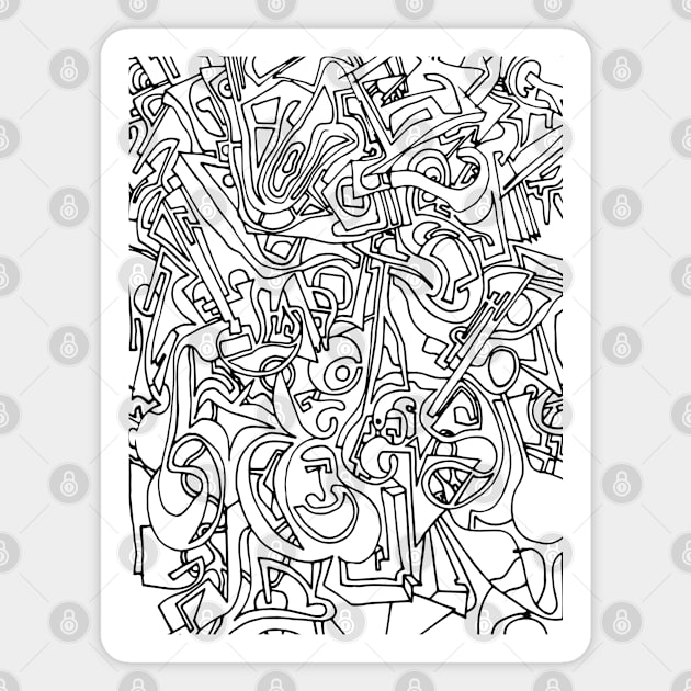 Abstract Ink Drawing #14 Magnet by MrBenny